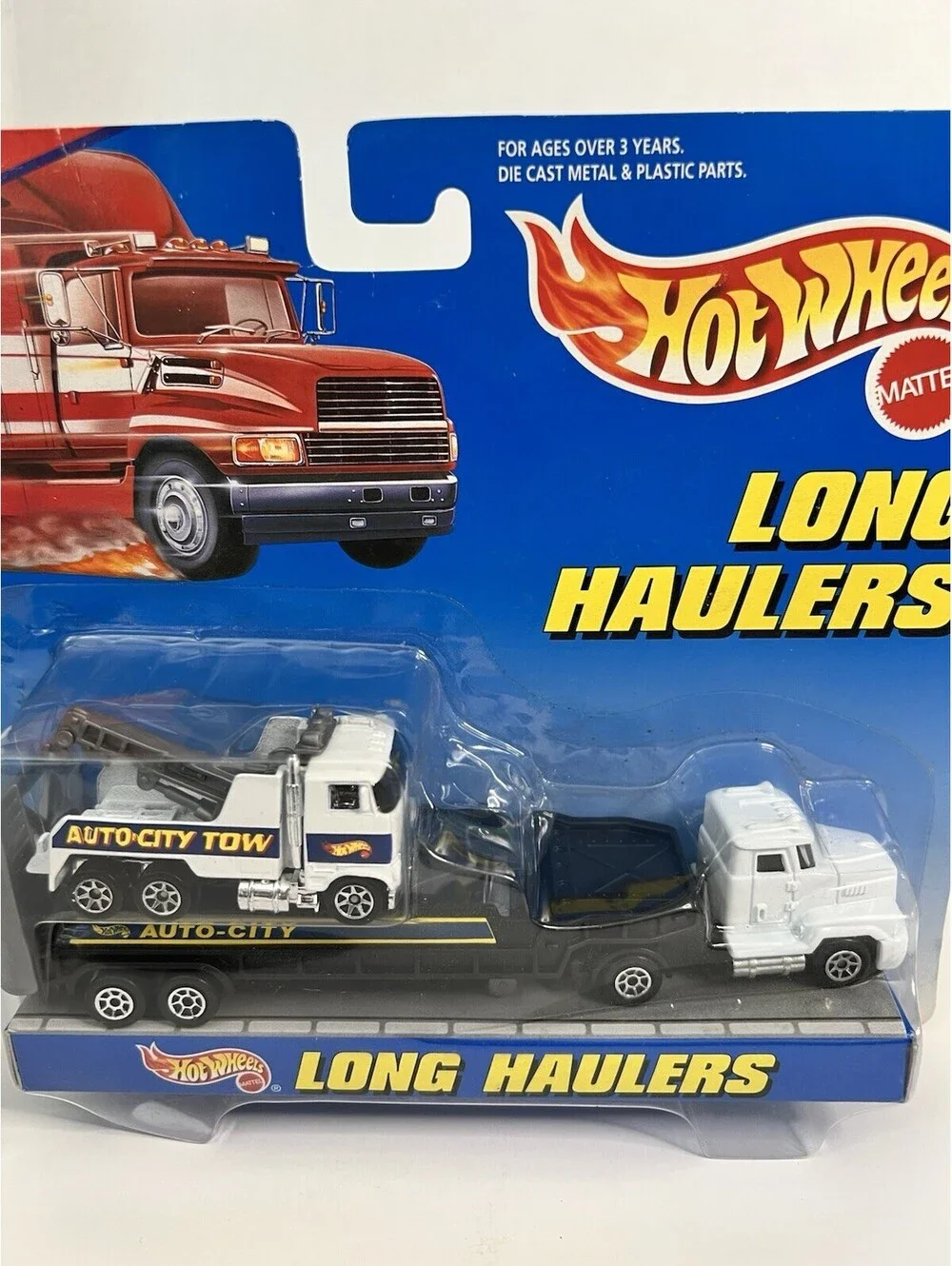 Hot Wheels - Long Haulers - Auto City Tow Truck & Transporter